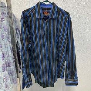 Robert Graham multicolored striped long sleeve button down shirt, XL